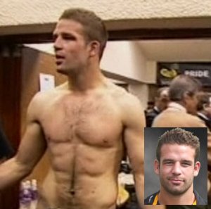 Joe Worsley naked in dressing room