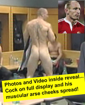 See our Exclusive Gareth Thomas Video with his tight muscular arse cheeks are spread wide open! - Gallery 596