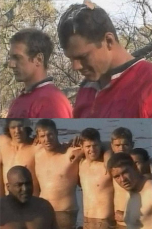 Kamp Staaldraad - Big strapping South African rugby blokes stripped naked an humiliated in order to toughen them up.